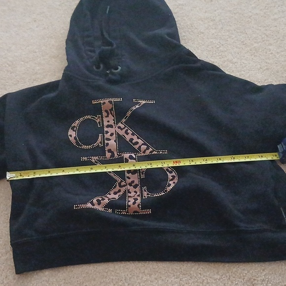 Calvin Klein Hoodie, Leopard Design. Black, Size S (FL) - Picture 6 of 6
